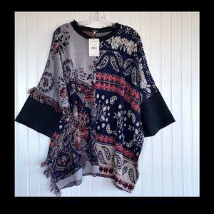 Free People oversized multicolored sweater…